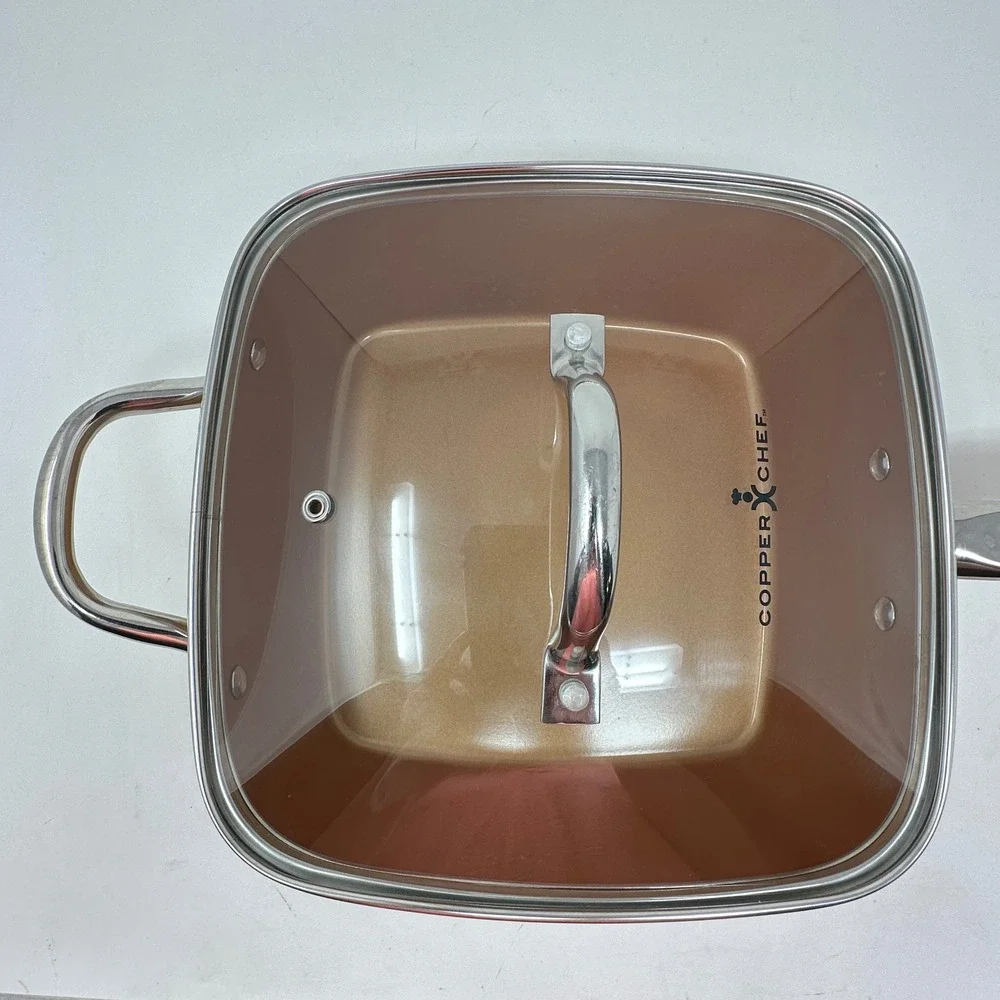 Copper Chef 9.5 Inch Deep Square Pan with Glass Lid Non-Stick Induction Ready